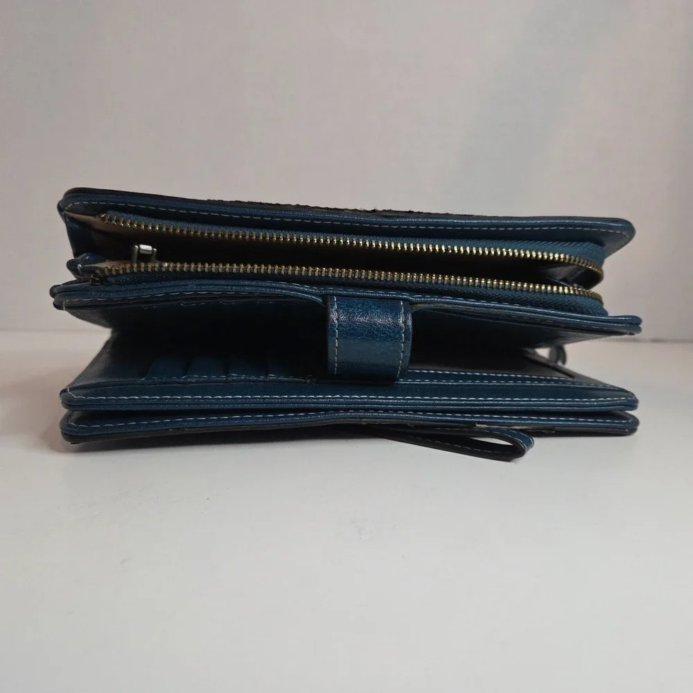Sendefn Green Leather Clutch Card Holder, Keleel RFID Blocking